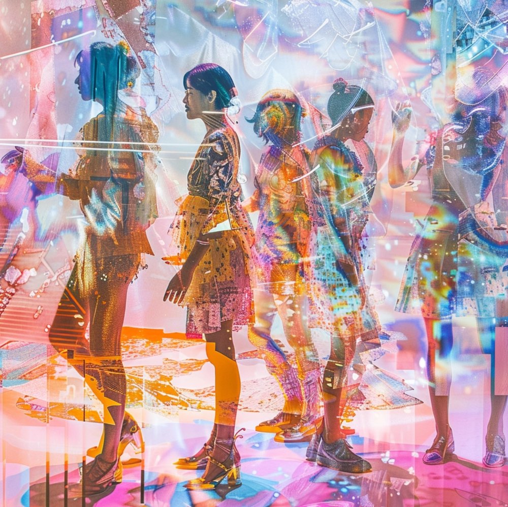 a modern art photograph , 💃🎉✨🚺🎶👯1
, a scene where a group of joyful women gather to dance and celebrate in a colorful, vibrant space filled with decorations and lights. Each individual exudes joy and confidence, with their movements symbolizing freedom and carefreeness. The scene is peppered with symbols of femininity and empowerment, including musical instruments to highlight the role of music as a means of expression. This depiction aims to capture the core messages of Girls Just Want to Have Fun: fun, independence, and the celebratory expression of one‘s identity1